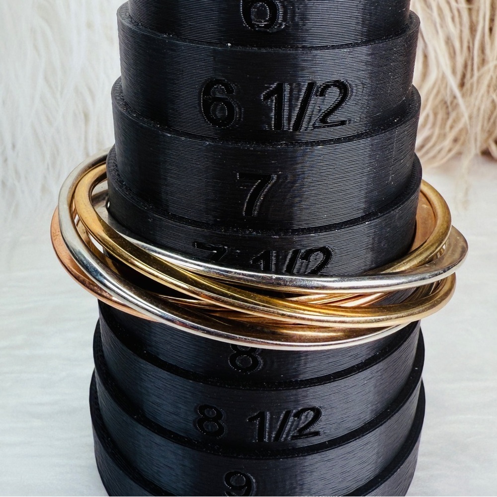 Vintage Multi-Tone Stackable Bangle Set - Picture 3 of 8